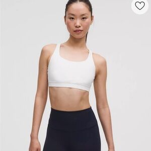 Lululemon White Energy Bra Medium Support, B–D Cups Sz 14
